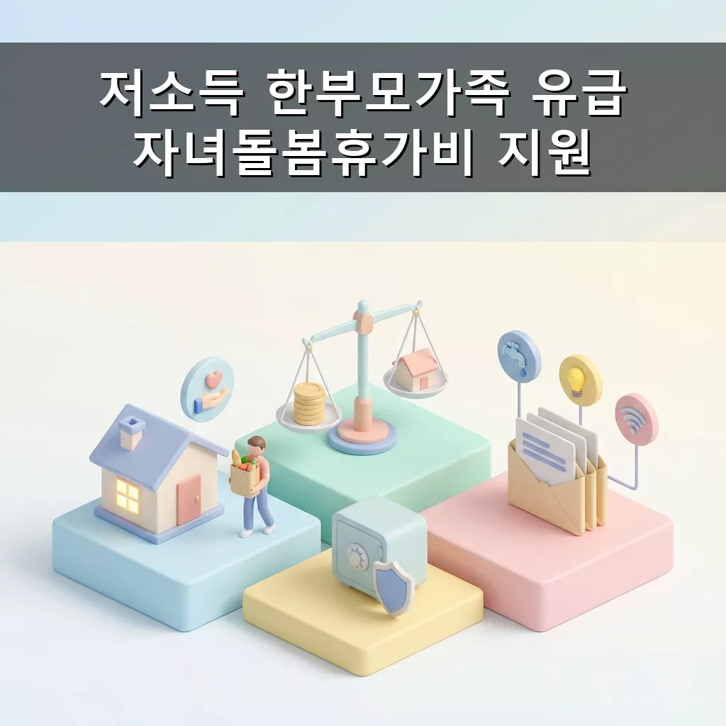 저소득 한부모 자녀돌봄휴가비 최대 80만원 지원 2026년 최신 정보
