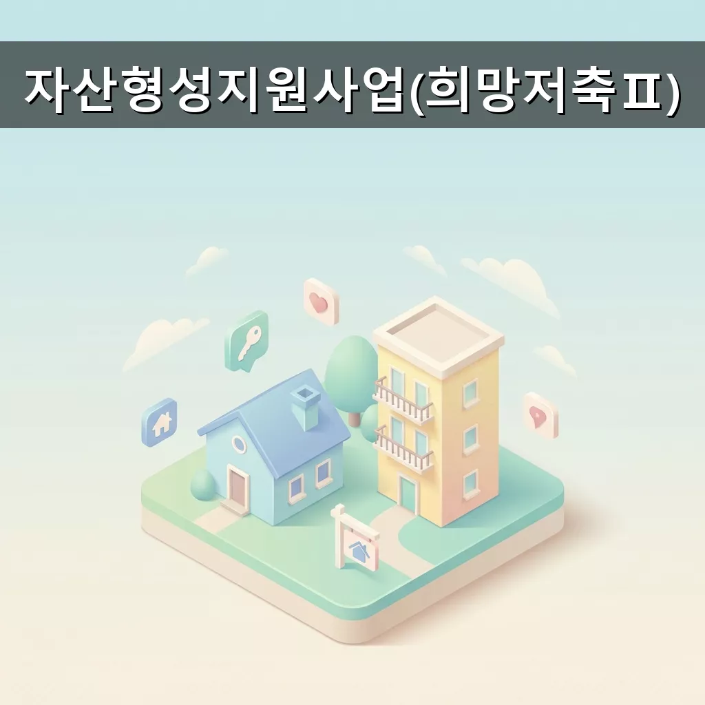 희망저축II 목돈 마련 기회 자산형성 지원사업 완벽 분석