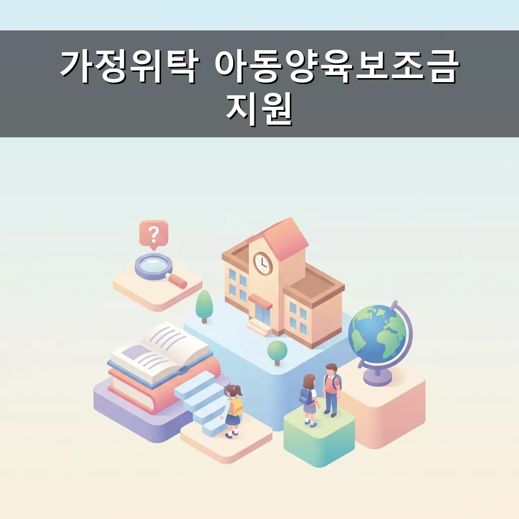 가정위탁 아동양육보조금 지원 대상 금액 신청방법 완벽 가이드