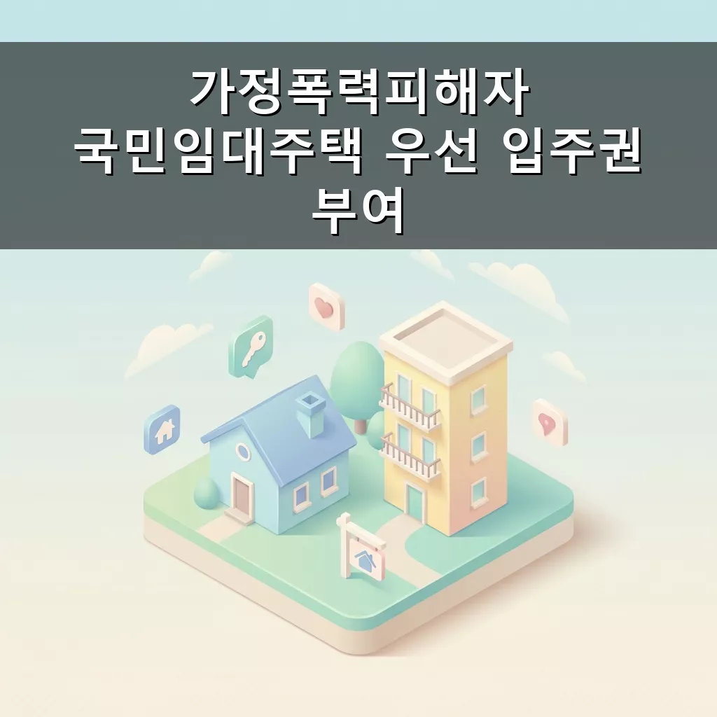 가정폭력 피해자 국민임대주택 우선 입주 지원 주거 안정의 발판