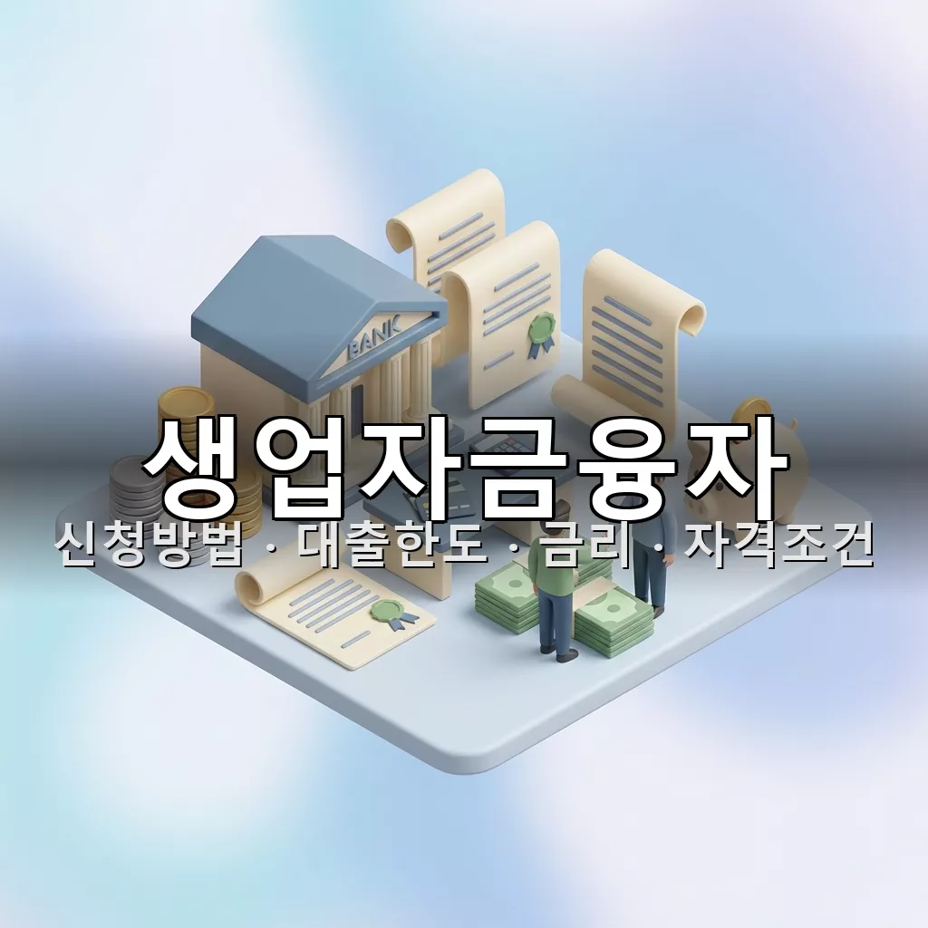 생업자금융자 신청방법 대출한도 금리 자격조건 총정리