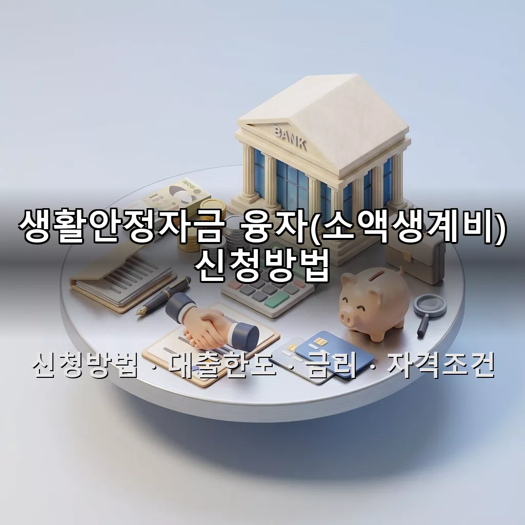 생활안정자금 융자(소액생계비) 신청방법 대출한도 금리 자격조건 총정리