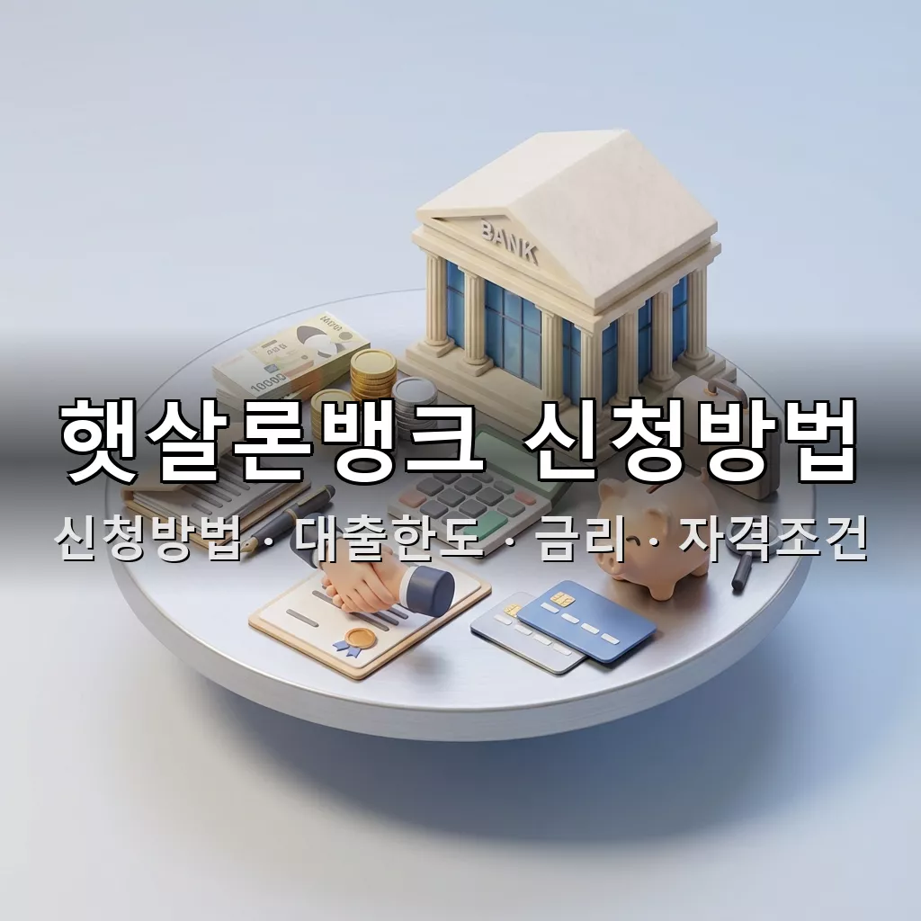 햇살론뱅크 신청방법 대출한도 금리 자격조건 총정리
