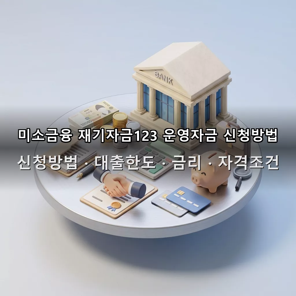 미소금융 재기자금123 운영자금 신청방법 대출한도 금리 자격조건 총정리
