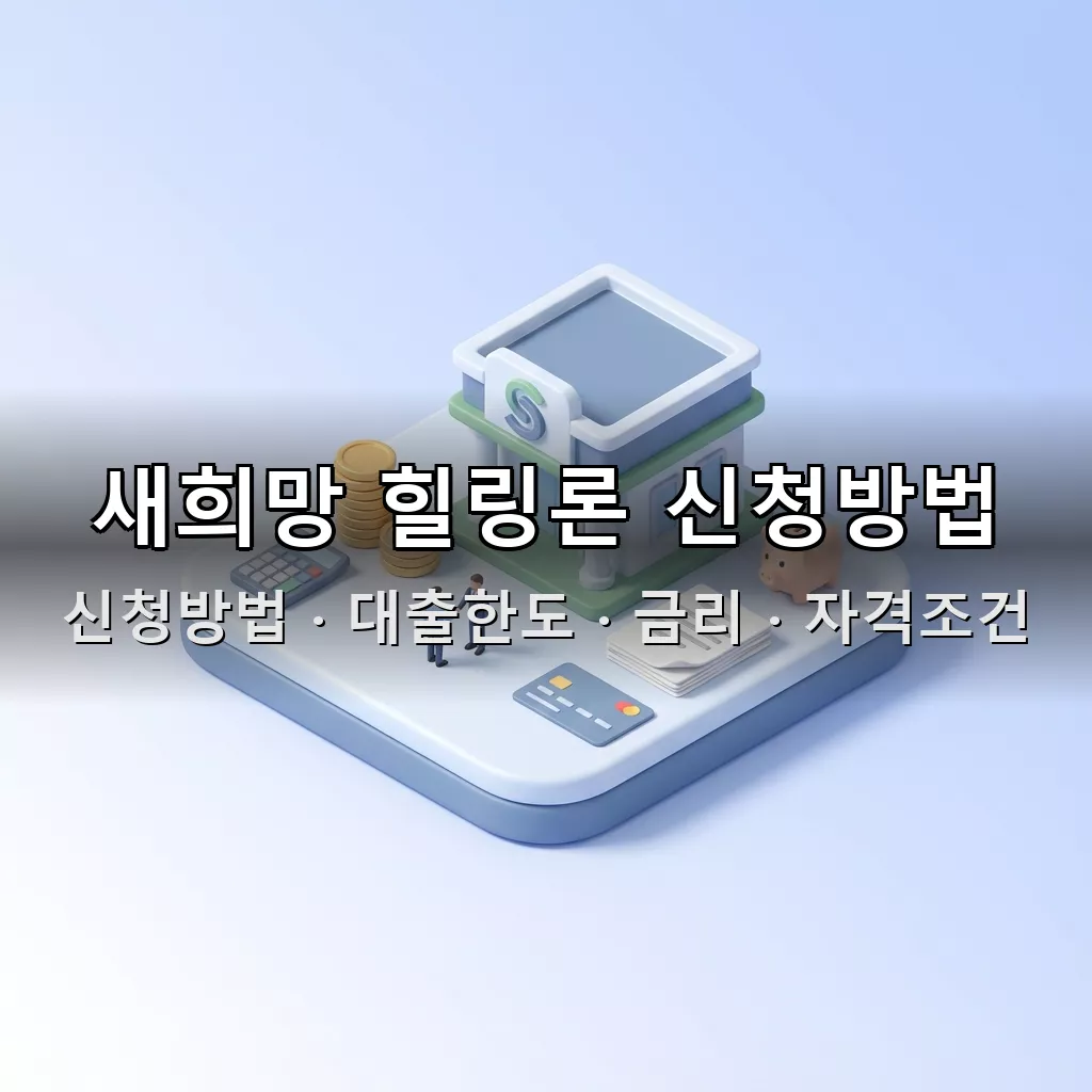 새희망 힐링론 신청방법 대출한도 금리 자격조건 총정리