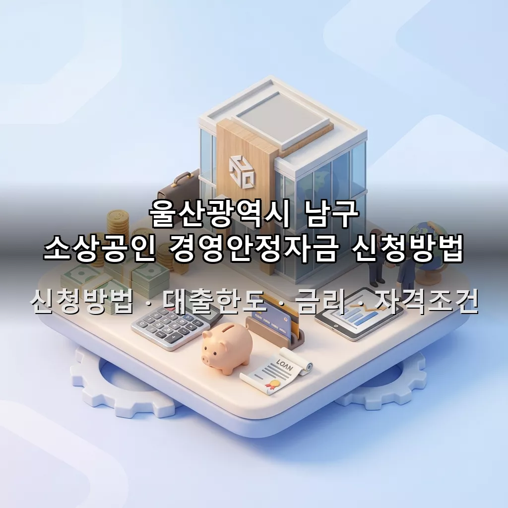울산광역시 남구 소상공인 경영안정자금 신청방법 대출한도 금리 자격조건 총정리