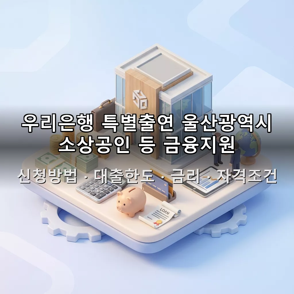 우리은행 특별출연 울산광역시 소상공인 등 금융지원 및 동반성장을 위한 협약보증 신청방법 대출한도 금리 자격조건 총정리