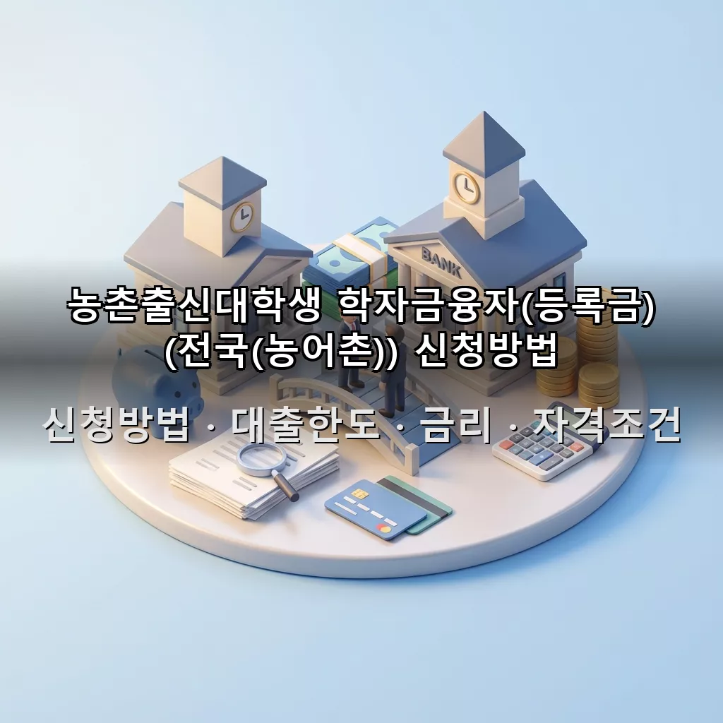 농촌출신대학생 학자금융자(등록금) (전국(농어촌)) 신청방법 대출한도 금리 자격조건 총정리