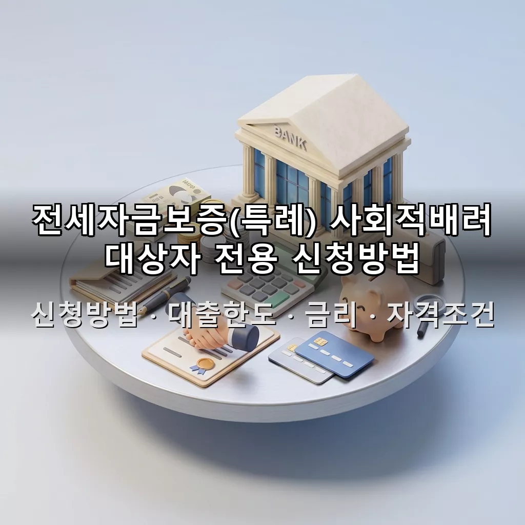 전세자금보증(특례) 사회적배려 대상자 전용 신청방법 대출한도 금리 자격조건 총정리