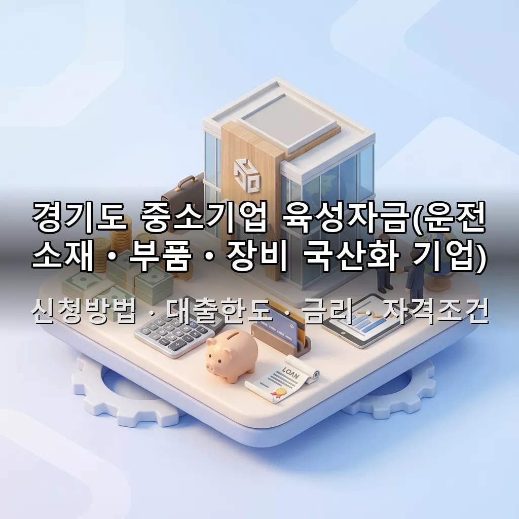 경기도 중소기업 육성자금(운전 소재ㆍ부품ㆍ장비 국산화 기업) 신청방법 대출한도 금리 자격조건 총정리